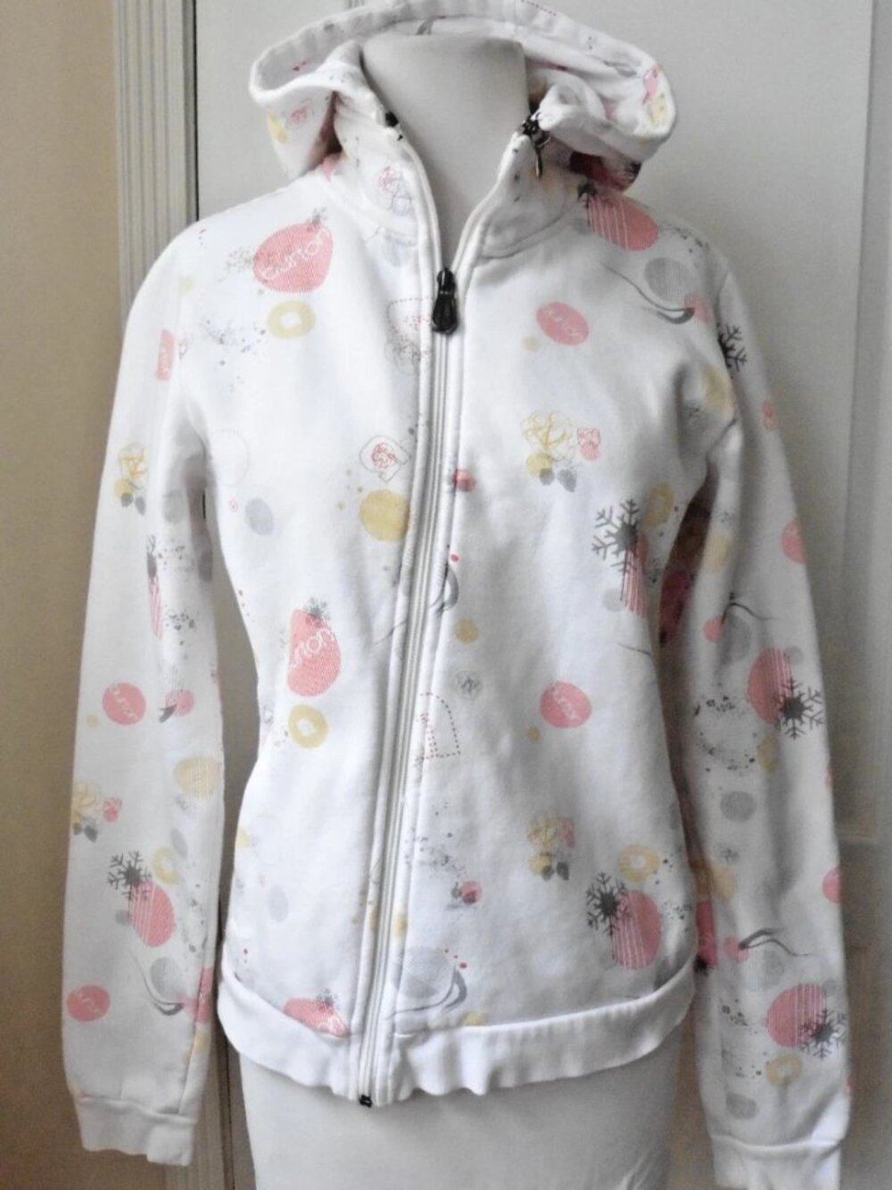Burton Pretty Printed Thick Fleece Zip Front Hoodie Jacket Small